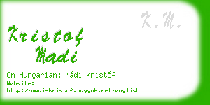 kristof madi business card