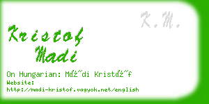 kristof madi business card